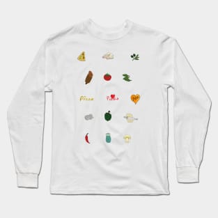 Pizza Ingredients Long Sleeve T-Shirt